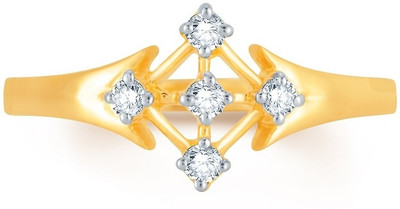 Jashn Yellow Gold Diamond Rhodium Plated Ring