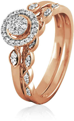 10% OFF on Velvetcase Ethnic Diamond Bridal Set Rose Gold 18 K Ring