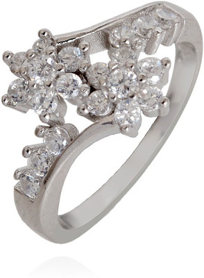 10% OFF on Amogh Jewels Queen Sterling Silver Diamond 14K White Gold Plated Ring