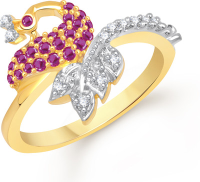 75% OFF on VK Jewels Gorgeous Mayur Alloy Cubic Zirconia 18K Yellow Gold Plated 18 K Ring