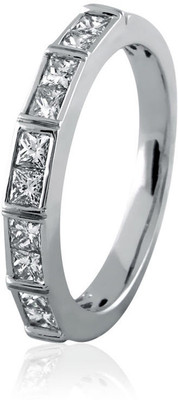 9% OFF on Velvetcase Princess Diamond Eternity Band White Gold 18 K Ring