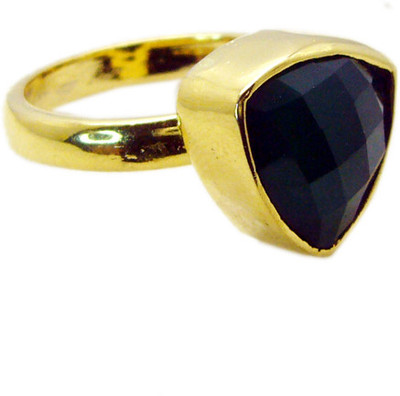 25% OFF on Riyo Attractive Green Onyx Copper Onyx 18K Yellow Gold Plated Ring