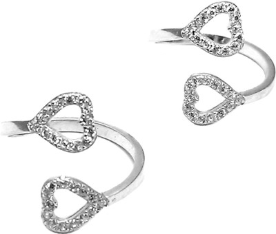 Jewel Craft Silver Cubic Zirconia Rhodium Plated Toe Ring