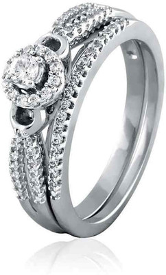 10% OFF on Velvetcase Framed Diamond Bridal Set White Gold 18 K Ring