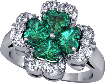 78% OFF on Suvarnadeep Sterling Silver Zircon Rhodium Plated Ring