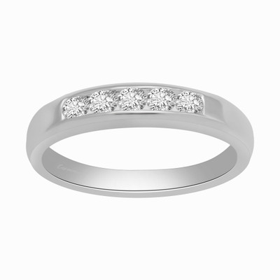 50% OFF on Ciemme 0.76 CT 5-Stone Stackable Sterling Silver Cubic Zirconia Ring