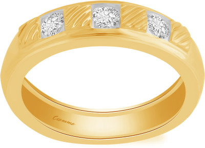 50% OFF on Ciemme 0.61 CT Stackable 3 stone Silver Cubic Zirconia 18K Yellow Gold Plated Ring