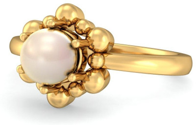 BlueStone The Adella Yellow Gold Pearl 18K Yellow Gold Plated 18 K Ring