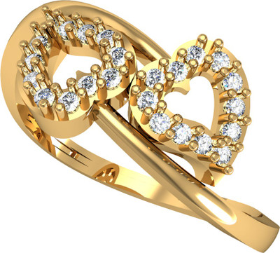 Saanvi Jewel Valentine's Day Yellow Gold Diamond 18 K Ring