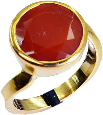 25% OFF on Riyo Handcrafted Red Onyx Copper Onyx 18K Yellow Gold Plated Ring