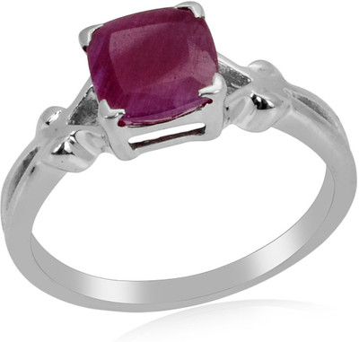 33% OFF on RosesNRibbons Sterling Silver Ruby Rhodium Plated Ring