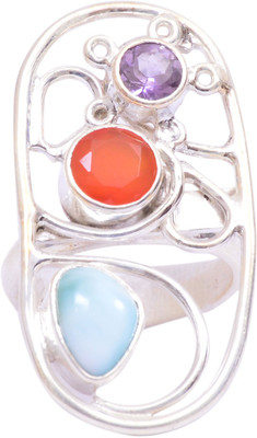 40% OFF on Rubera Silver Agate, Amethyst Ring