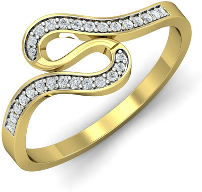 15% OFF on KuberBox Be Mine Gold Diamond 14K Yellow Gold Plated 14 K Ring