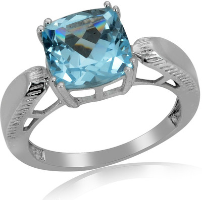 49% OFF on RosesNRibbons Sterling Silver Topaz Rhodium Plated Ring