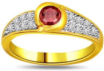 30% OFF on Surat Diamond 0.21ct Diamond & Ruby Heart Ring SDR1003 Yellow Gold Diamond, Ruby 18 K Ring