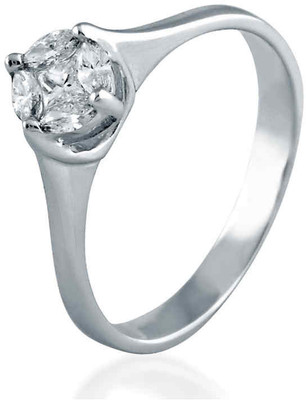 23% OFF on Velvetcase Classic Illusion White Gold 18 K Ring