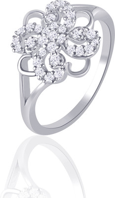 70% OFF on VK Jewels Floral Alloy Cubic Zirconia Rhodium Plated Ring