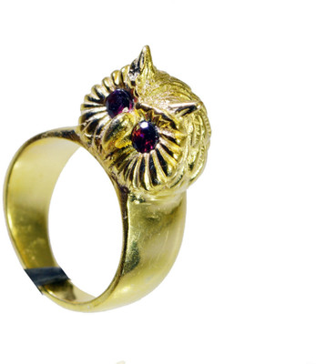 24% OFF on Riyo Mesmeric Garnet Copper Garnet 18K Yellow Gold Plated Ring