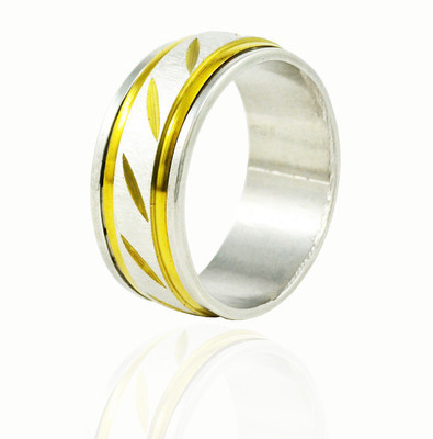 55% OFF on Alphaman Gentleman Extraordinaire in Silver Spice Dual Tone Silver Metal, Alloy Ring