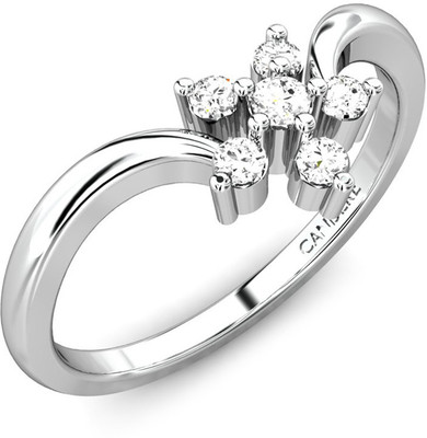 29% OFF on Candere The Hampton Diamond White Gold Rhodium Plated 18 K Ring