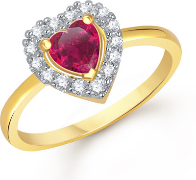 77% OFF on VK Jewels Red Bell Heart Shape Alloy Cubic Zirconia Ring