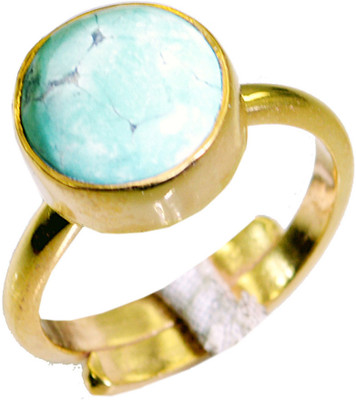 24% OFF on Riyo Magnetic Turquoise Copper Turquoise 18K Yellow Gold Plated Ring