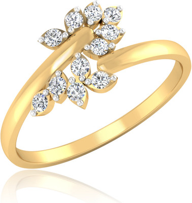 31% OFF on Forevercarat Snowflake Silver Diamond 14K Yellow Gold Plated Ring