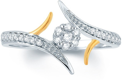 Jashn Yellow Gold Diamond Rhodium Plated Ring Jashn Yellow Gold Diamond Rhodium Plated Ring
