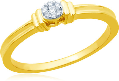 60% OFF on Mirrar Sterling Silver Diamond Yellow Gold Plated Ring