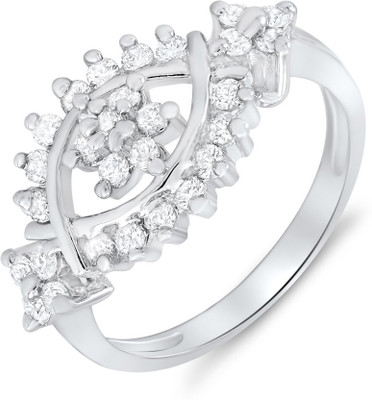 54% OFF on Mahi You and Me Brass, Alloy Zircon Rhodium Plated Ring