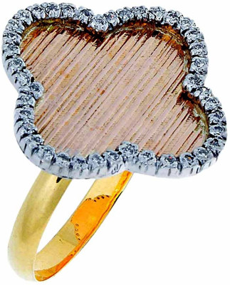 15% OFF on 64Facets The Alhambra V Gold Diamond Rhodium Plated 14 K Ring