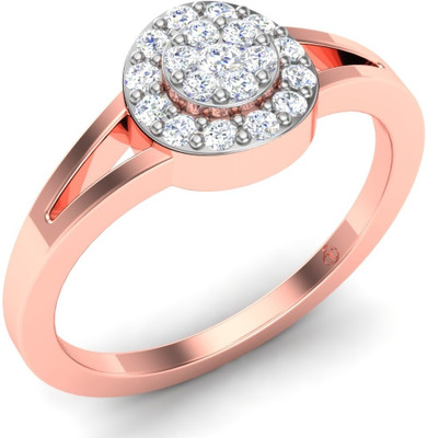 30% OFF on Theme Jewels Casual LR-0059, Certified Real Diamond & 14Kt Hallmarked Pink Gold Diamond 14 K Ring