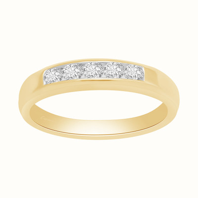 50% OFF on Ciemme 0.76 CT 5 stone Stackable Silver Cubic Zirconia 18K Yellow Gold Plated Ring
