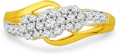 12% OFF on Jpearls Yellow Gold Diamond 18K Yellow Gold Plated 18 K Ring