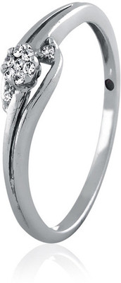 27% OFF on Velvetcase Floral Composite Promise Ring White Gold 18K White Gold Plated 18 K Ring
