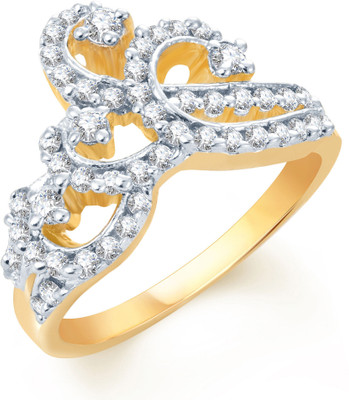 80% OFF on Sukkhi Pleasing Alloy Cubic Zirconia 18K Yellow Gold, Rhodium Plated Ring