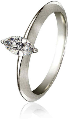 10% OFF on Velvetcase Marquise Diamond Solitaire White Gold 18 K Ring