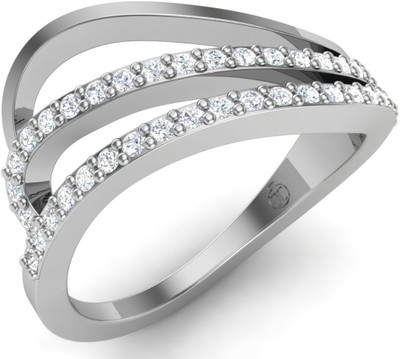 29% OFF on Theme Jewels Casual LR-0058, Certified Real Diamond & 14Kt Hallmarked White Gold Diamond 14 K Ring