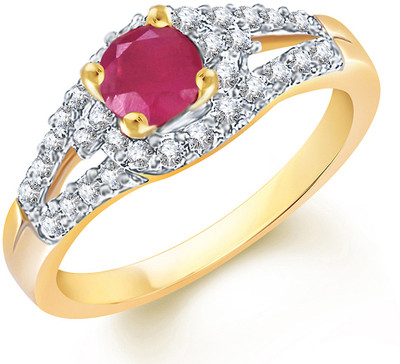 69% OFF on Sukkhi Delightful Alloy Cubic Zirconia 18K Yellow Gold, Rhodium Plated Ring