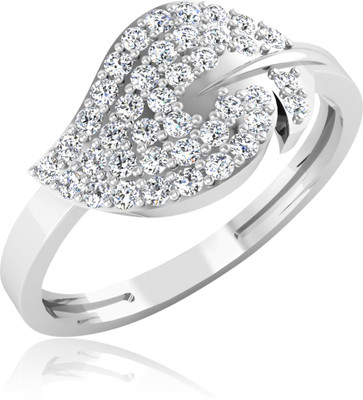 31% OFF on Forevercarat Petal Swirl Silver Diamond Sterling Silver Plated Ring
