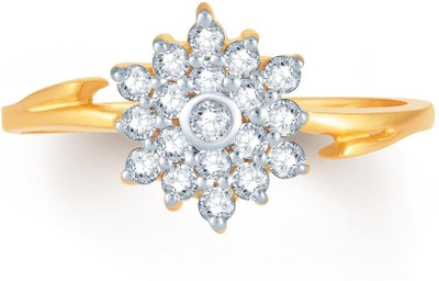 Jashn Yellow Gold Diamond Rhodium Plated Ring Jashn Yellow Gold Diamond Rhodium Plated Ring