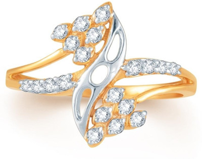 Jashn Yellow Gold Diamond Rhodium Plated Ring