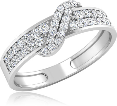 31% OFF on Forevercarat Classic Swirl Silver Diamond Sterling Silver Plated Ring