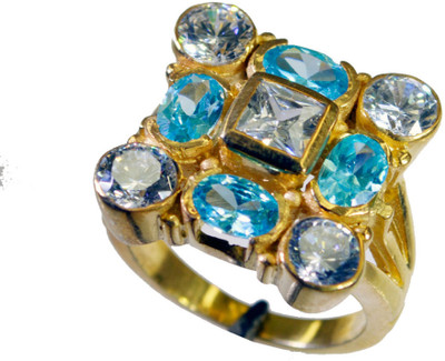 24% OFF on Riyo Idealstar Multi Cz Copper Cubic Zirconia 18K Yellow Gold Plated Ring