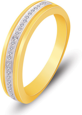 59% OFF on 11 Diamonds Silver 14K Yellow Gold Plated Ring