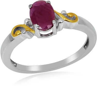 70% OFF on RosesNRibbons Vintage Wonder Sterling Silver Ruby Rhodium, 18K Yellow Gold Plated Ring