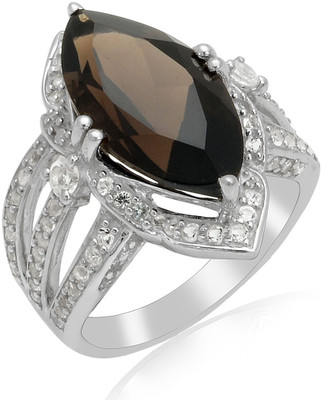 44% OFF on RosesNRibbons Sleek Style Sterling Silver Quartz, Topaz Rhodium Plated Ring