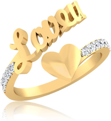43% OFF on IskiUski Tranquil Heart Sterling Silver Diamond 22K Yellow Gold Plated Ring