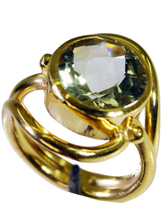 57% OFF on Riyo Fascinating Green Amethyst Copper Amethyst 18K Yellow Gold Plated Ring