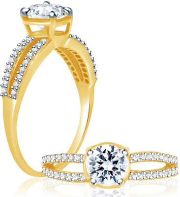 71% OFF on Sukkhi Enchanting Alloy Cubic Zirconia 18K Yellow Gold, Rhodium Plated Ring